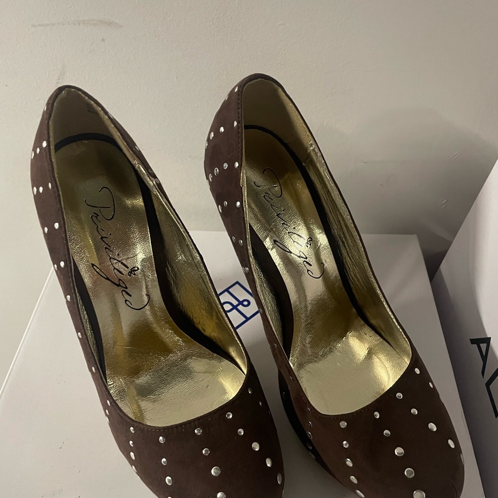 Brown & Silver Women's Heels